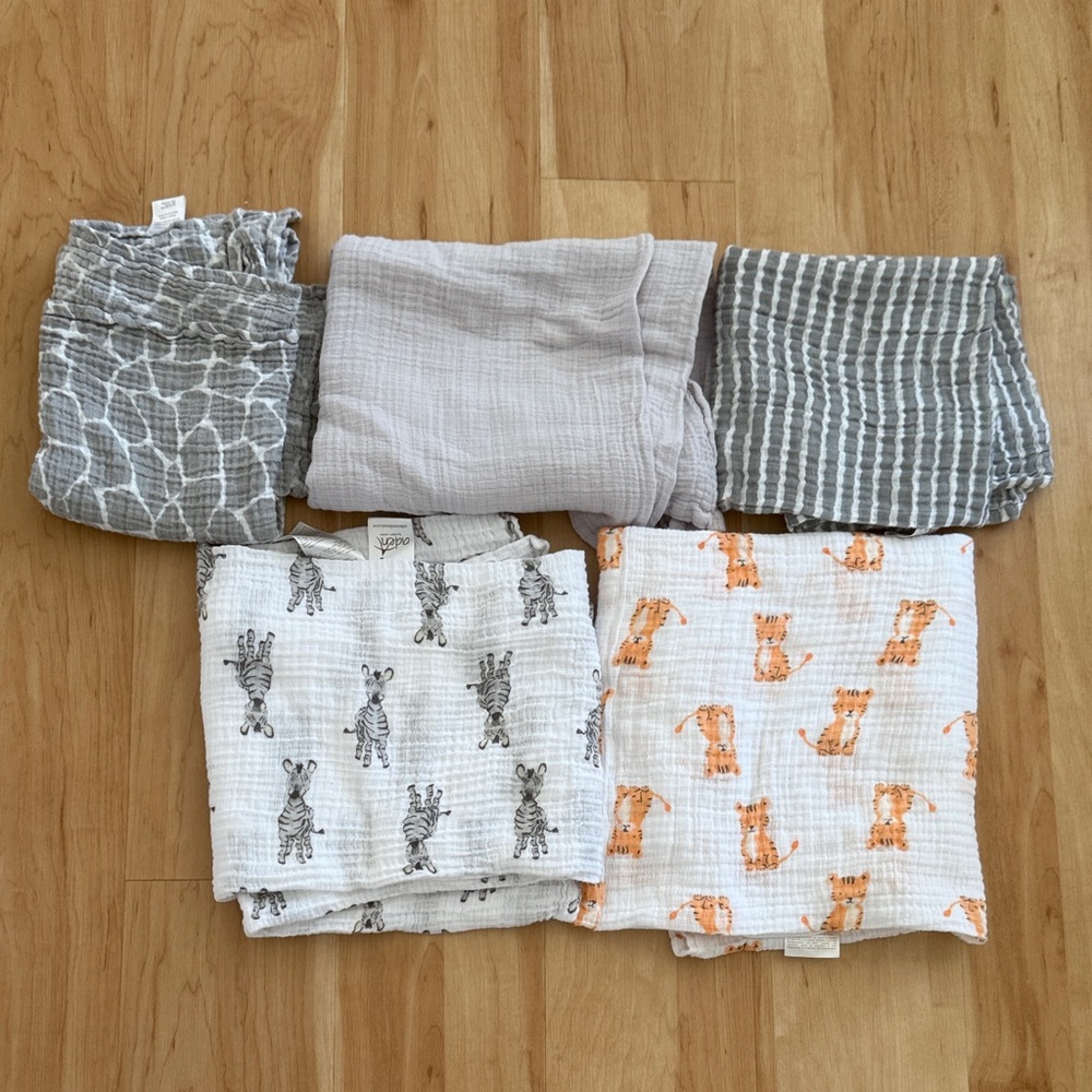 Set of 5 Swaddle Blankets